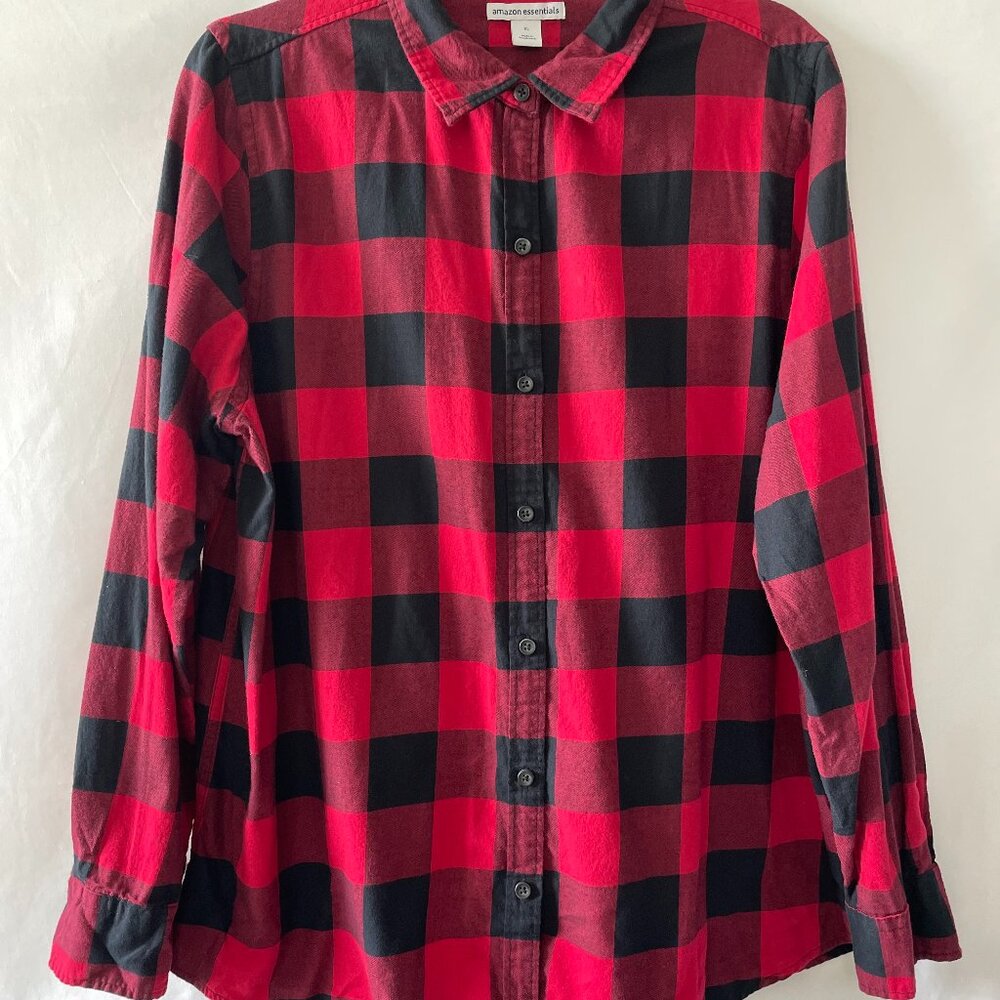 Amazon Essentials Red Buffalo Checked Everyday We… - image 1